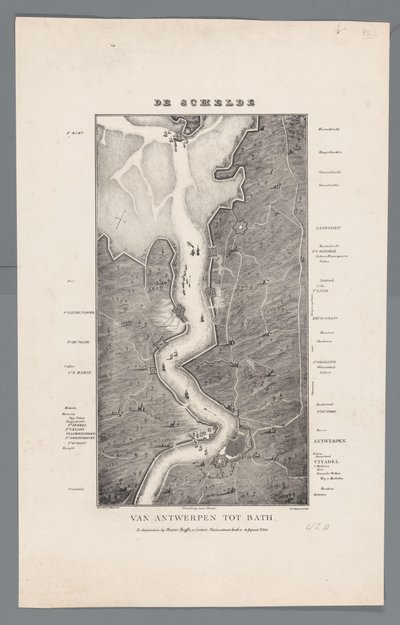 斯海尔德河从巴斯堡到安特卫普的河道，1832 年
从安特卫普到巴斯的斯海尔德河（物体上的标题） 作者 弗兰斯·布法恩·佐南