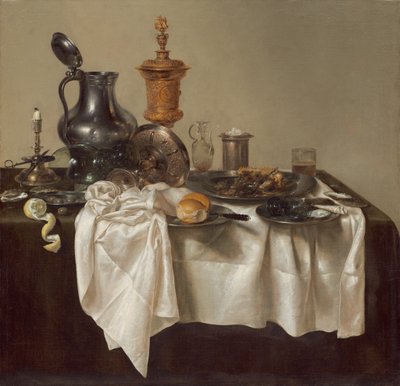宴席上的小块肉馅饼 作者 威廉·克拉斯（Willem Claesz）。赫达