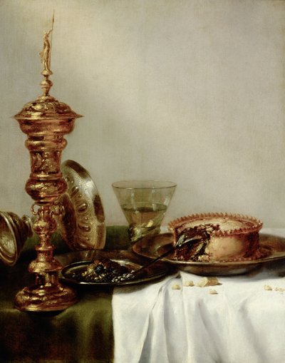 有盖的桌子，1634年。 作者 威廉·克拉斯（Willem Claesz）。赫达