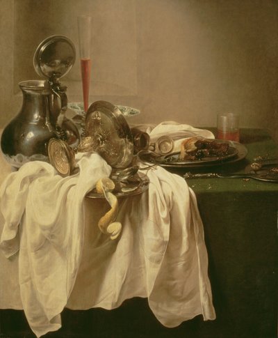静物（布面油画） 作者 威廉·克拉斯（Willem Claesz）。赫达