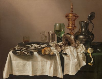 有镀金高脚杯的静物
有镀金高脚杯的静物 作者 威廉·克拉斯（Willem Claesz）。赫达