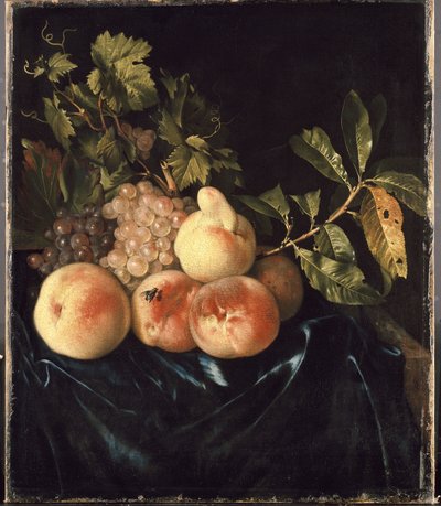 静物与桃子和葡萄油画布上 作者 Willem Frederik van Royen