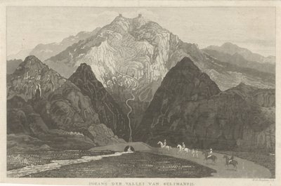 山间风景中的旅行者
苏里曼尼山谷入口（标题见实物） 作者 威廉·亨德里克·胡格卡默