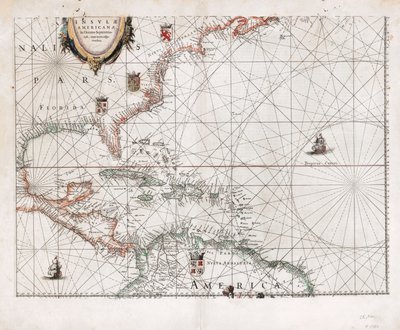 Insvlæ Americanæ in Oceano Septentrionali cum terris adjacentibus.LOC 2003630536 作者 威廉·詹松·布劳