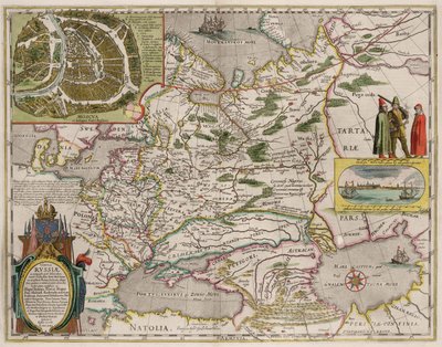 俄罗斯和莫斯科地图，来自：Theatrum Orbis Terrarum ...，1645年 作者 威廉·詹松·布劳