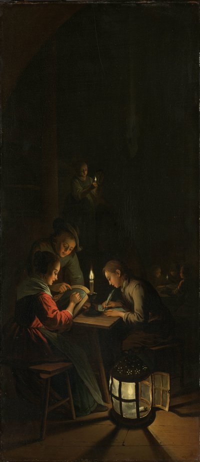 三联画艺术培训的寓意 作者 Gerard Dou（复制后）