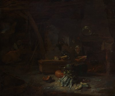 厨房的内部，约1642-44。 作者 威廉·卡尔夫
