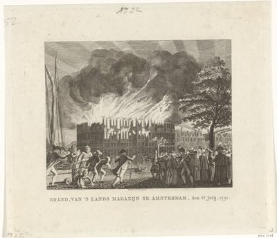 1791 年 7 月 6 日阿姆斯特丹 "土地杂志 "火灾
1791 年 7 月 6 日阿姆斯特丹 "土地 "杂志的火灾（物品上的标题） 作者 威廉·科克