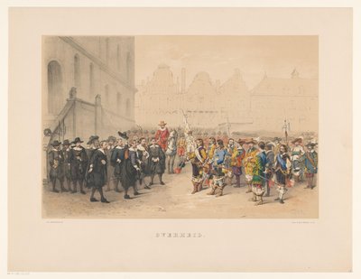 1856 年乌得勒支化妆舞会第三组
政府（标题见实物）
我们的祖国在 17 世纪中叶》，由 Mutua Fides 成员 H.H. 学生于 6 月 25 日乌得勒支中学 220 周年庆典上赠送。 作者 彼得·威廉姆斯·范·德·魏尔