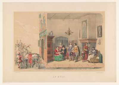 1856 年乌得勒支化妆舞会第二组
在房子里（标题见实物）
17 世纪中叶的祖国，由 Mutua Fides 成员 H.H. 学生于 1856 年 6 月 25 日乌得勒支大学 220 周年庆典上赠送 作者 彼得·威廉姆斯·范·德·魏尔
