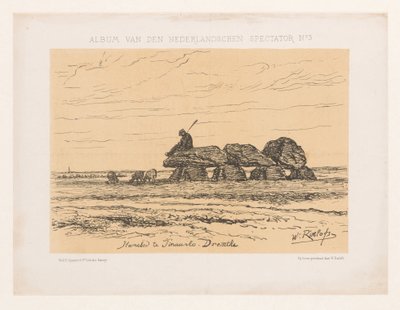 德伦特省 Tynaarlo 的支石墓 蒂纳洛的支石墓。 Drenthe（物体上的标题） 专辑 van den Nederlandschen spectator No 3（系列名称） 作者 威廉·罗洛夫斯（一）