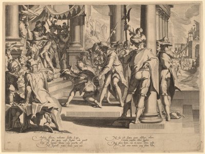 正义的寓意 作者 Willem Swanenburgh，根据 Joachim Anthonisz Wtewael