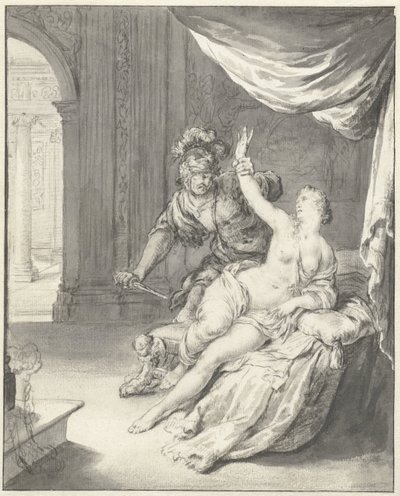 塔基尼乌斯威胁卢克蕾蒂娅 作者 威廉·范·米耶里斯（Willem Van Mieris）