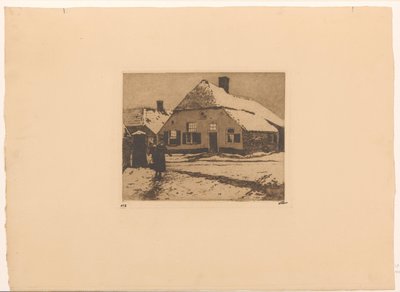 埃德公路上被雪覆盖的房屋 作者 Willem Witsen（艺术家签名）