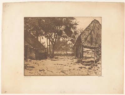 布拉班特的农家庭院 作者 Willem Witsen（艺术家签名）