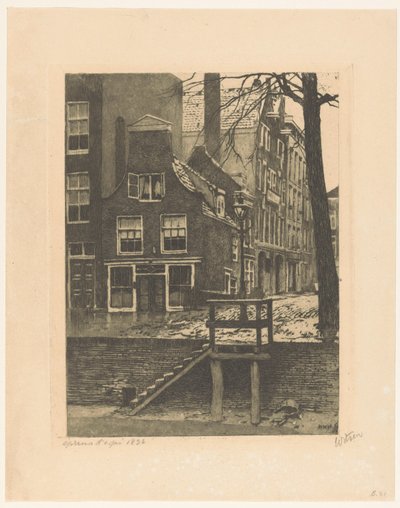 鹿特丹比尔港和奥兰治大街的景色 作者 Willem Witsen（艺术家签名）