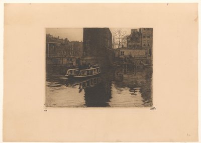 阿姆斯特丹 Montelbaanstoren 的着陆点景观 作者 Willem Witsen（艺术家签名）