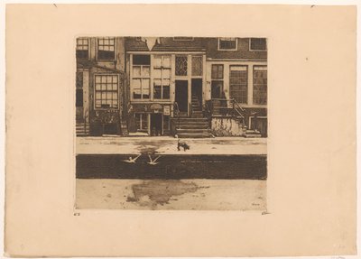阿姆斯特丹运河房屋景观 作者 Willem Witsen（艺术家签名）