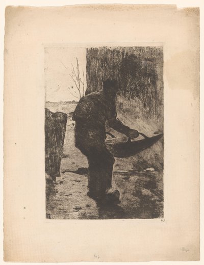 男人打飞机 作者 Willem Witsen（艺术家签名）