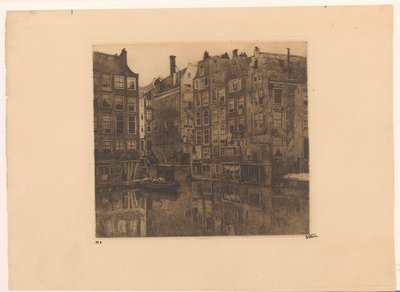 阿姆斯特丹的 Oudezijds Voorburgwal 和 Oudezijds Kolk 作者 Willem Witsen（艺术家签名）