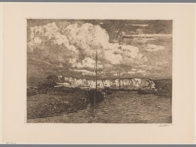 沙丘景观与挖沙和船只
采沙场（原标题） 作者 Willem de Zwart（艺术家签名）