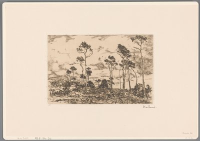 光秃秃的树木和伐木工人的景观
砍木装车（原标题） 作者 Willem de Zwart（艺术家签名）