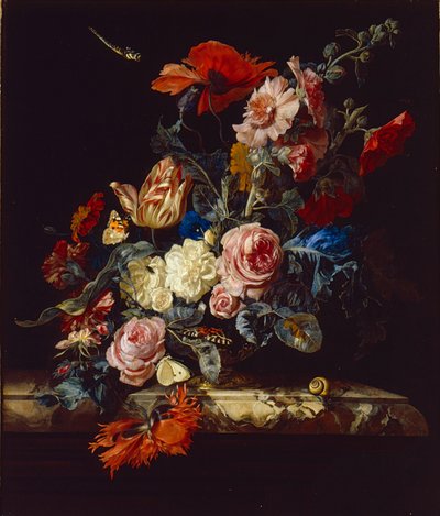 一个花瓶，1663年 作者 威廉·范·阿尔斯特