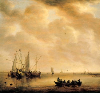 "海景"。威廉-凡-迪斯特（1610-1673）的画作 作者 威廉·范·迪斯特
