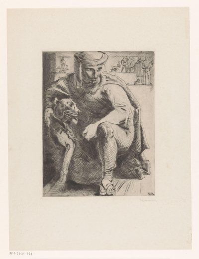 猎人与狗 作者 Willem van Konijnenburg（艺术家签名）
