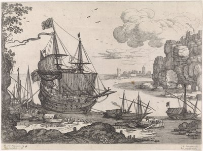 港口中的船只
意大利风景（系列名称） 作者 Paul Bril（归属于工作室）