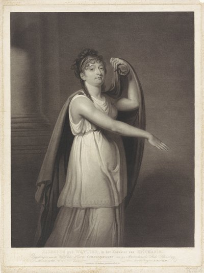 约翰娜-科妮莉亚-齐塞尼斯-瓦蒂埃肖像
Ziesenis geb. Wattier, in the Character of Epicharis（标题在实物上） 作者 埃弗特·马斯坎普