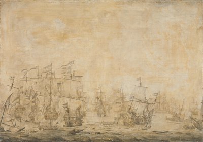 1658 年 11 月 8 日荷兰和瑞典舰队在峡湾的战斗 作者 Willem van de Velde (I) (归属于)