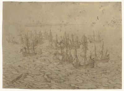 海岸附近的海战 作者 Willem van de Velde (I) (可能)