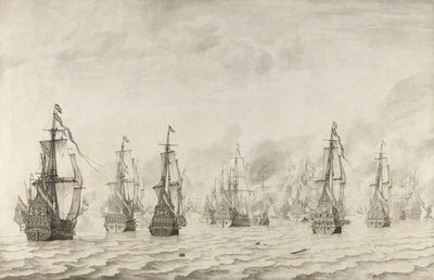 敦刻尔克海战
1639年2月18日敦刻尔克附近与西班牙人的海战 作者 威廉·范德维尔德（一）
