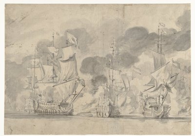1665 年 6 月 13 日洛斯托夫特战役 作者 威廉·范德维尔德（一）
