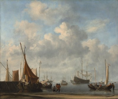 进入荷兰港口的入口1665年。 作者 威廉·范·德·韦尔德
