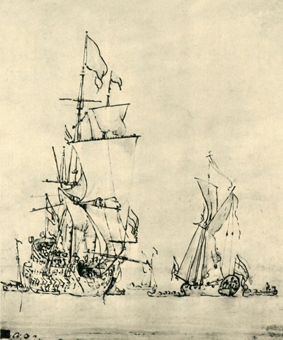 1943年中叶，海上航行，1943年。 作者 威廉·范·德·韦尔德