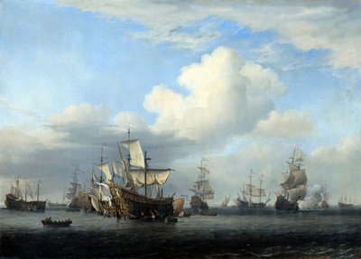 俘获的迅捷，七橡树，忠诚的乔治和可转换...，c1666 作者 威廉·范·德·韦尔德