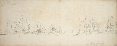 1665 年 8 月 8 日至 18 日，德鲁伊特在北海加入特罗姆普的舰队 作者 威廉·范·德·维尔德·韦尔德