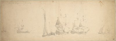 1665 年 5 月 28 日至 6 月 7 日，海上的荷兰船只 作者 威廉·范·德·维尔德·韦尔德