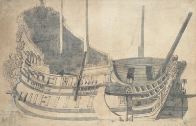 贾尔斯维尔德 "肖像，约 1665 年（石墨，灰水彩） 作者 威廉·范·德·维尔德·韦尔德