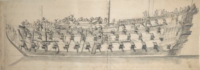 海神号 "肖像，约 1685 年（素描） 作者 威廉·范·德·维尔德·韦尔德