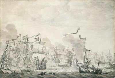 峡湾之战，1658 年 10 月 29 日至 11 月 8 日，约 1660 年（油画） 作者 威廉·范·德·维尔德·韦尔德