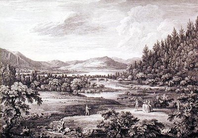 从Ulswater向Pooley Bridge方向看，由Chatelin和Canot刻制（雕刻）。 作者 威廉（后）贝勒斯