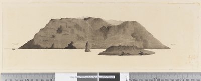 Page 3b View of unidentified island. In ink on left hand side 