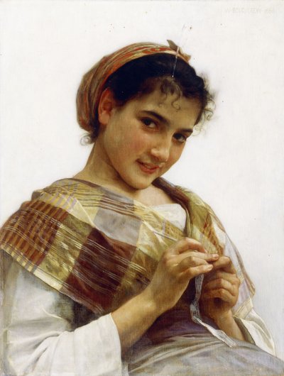 不列塔尼的女孩，1889年 作者 威廉·阿道夫·布格罗