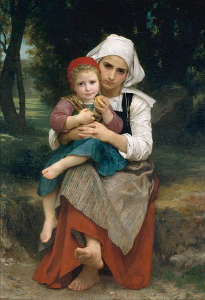 布列塔尼兄弟和姐妹，1871年。 作者 William Adolphe Bouguereau