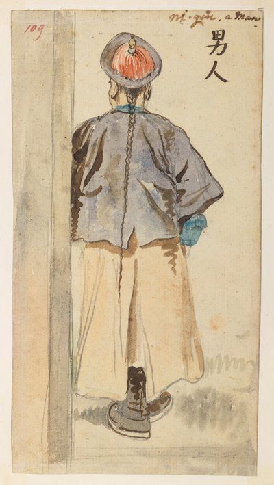 109幅中国人物画，选自马戛尔尼勋爵于1792年至1794年间出使中国期间绘制的372幅风景、海岸线、服饰和日常生活画册（纸面铅笔和水彩画） 作者 威廉·亚历山大