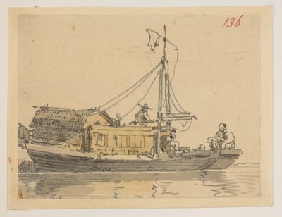 136.一件垃圾，选自马戛尔尼勋爵于 1792 年至 1794 年间出使中国期间绘制的 372 幅风景、海岸线、服饰和日常生活图册（纸面铅笔和水彩画） 作者 威廉·亚历山大