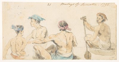 21 21 "苏门答腊的马来人。1794 年。"选自马戛尔尼勋爵在 1792 年至 1794 年间出使中国期间绘制的 372 幅风景、海岸线、服饰和日常生活画册（纸面铅笔和水彩画） 作者 威廉·亚历山大